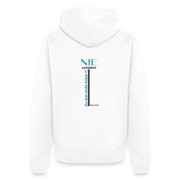 T-shirt Designe - Unisex Premium Bio Zip Hoodie - Weiß - Hinten - Thijin (182cm)