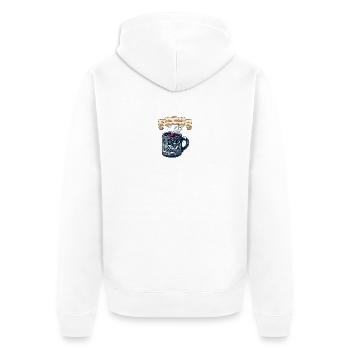 Vino calido veritas - Unisex Premium Bio Zip Hoodie - Weiß - Hinten - Thijin (182cm)