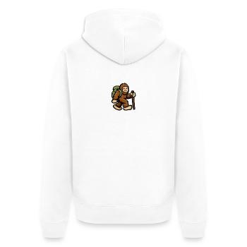 Jungle Trail Monkey Wanderer - Unisex Premium Organic Zip Hoodie - white - Back - Thijin (182cm)