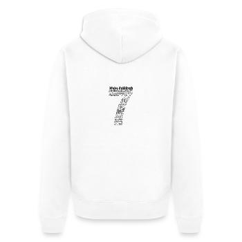 Zahl Gottes - Unisex Premium Bio Zip Hoodie - Weiß - Hinten - Thijin (182cm)