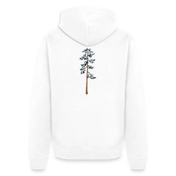 tall tree with snow - Unisex Premium Organic Zip Hoodie - white - Back - Thijin (182cm)