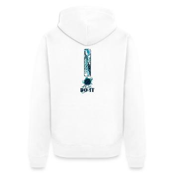 Let's Do It! Motivation! Einfach machen! Nur Mut! - Unisex Premium Bio Zip Hoodie - Weiß - Hinten - Thijin (182cm)