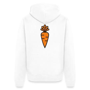 Vitamin Carrot Design Biologischer Gemüsegarten - Unisex Premium Bio Zip Hoodie - Weiß - Hinten - Thijin (182cm)