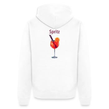 Spritz Glas Illustration - Unisex Premium Bio Zip Hoodie - Weiß - Hinten - Thijin (182cm)