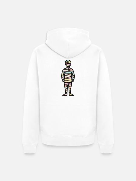 Mumie Halloween Symbol Pastell - Unisex Premium Bio Zip Hoodie - Weiß