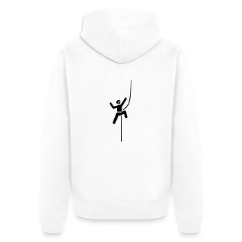 kletterer bergsteiger climbing - Unisex Premium Bio Zip Hoodie - Weiß - Hinten - Thijin (182cm)