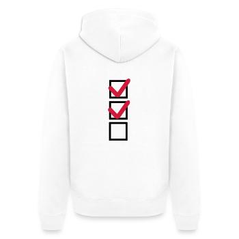 Check - ok - Unisex Premium Organic Zip Hoodie - white - Back - Thijin (182cm)