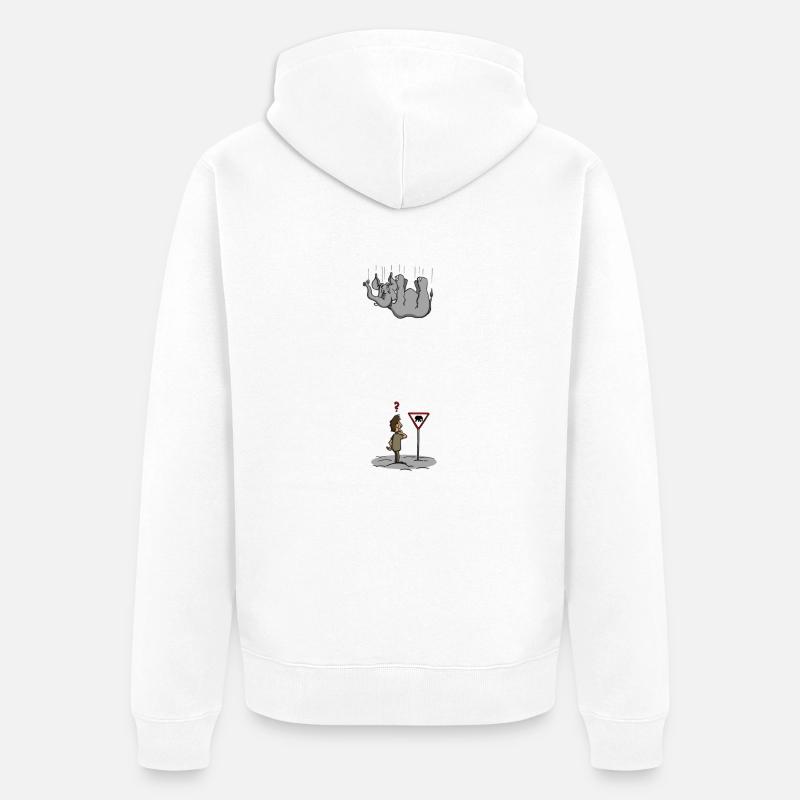 Attention éléphant! - Veste à capuche bio Premium Unisexe - blanc