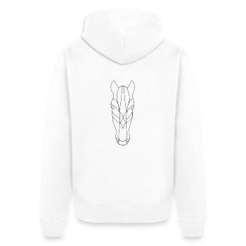 Pferd Geometrie - Unisex Premium Bio Zip Hoodie - Weiß - Hinten - Thijin (182cm)