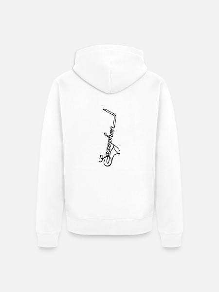 Saxophones - Unisex Premium Organic Zip Hoodie - white