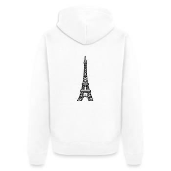 Tour Eiffel - Paris - Veste à capuche bio Premium Unisexe - blanc - Dos - Thijin (182cm)