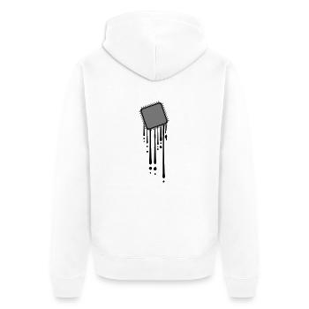 schmelzen tropfen graffiti cpu computer nerd desig - Unisex Premium Bio Zip Hoodie - Weiß - Hinten - Thijin (182cm)