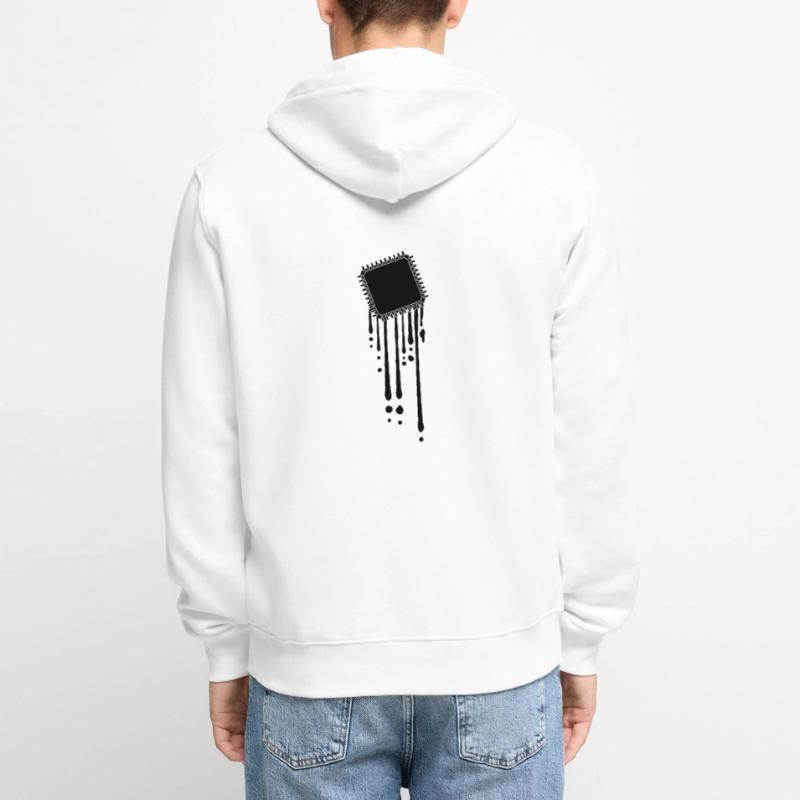 processor melt drops graffiti cpu computer Unisex Premium Organic Zip Hoodie