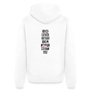 ABC Spruch fuck AFD Politik Wahlkampf Schrift - Unisex Premium Bio Zip Hoodie - Weiß - Hinten - Thijin (182cm)