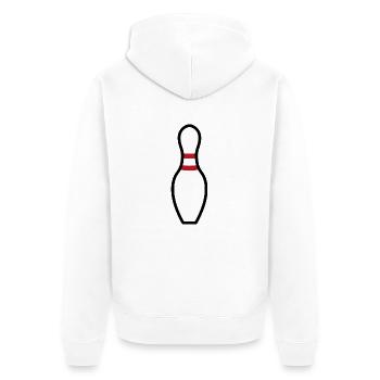 Bowling Pin - Unisex Premium Bio Zip Hoodie - Weiß - Hinten - Thijin (182cm)