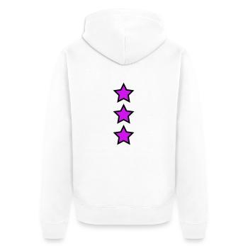 Magenta Sterne - Unisex Premium Bio Zip Hoodie - Weiß - Hinten - Thijin (182cm)