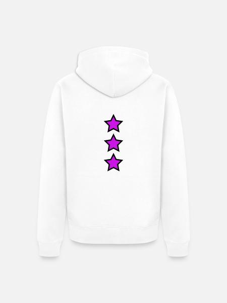 Magenta Sterne - Unisex Premium Bio Zip Hoodie - Weiß