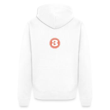 3 lustiges Geschenk-T-Shirt - Unisex Premium Bio Zip Hoodie - Weiß - Hinten - Thijin (182cm)