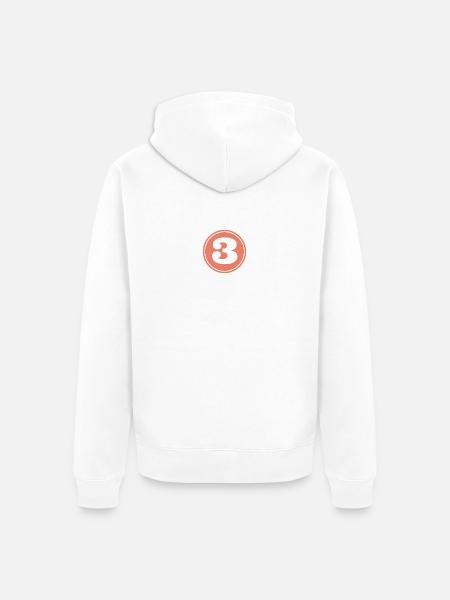 3 Funny Gift T-Shirt - Unisex Premium Organic Zip Hoodie - white