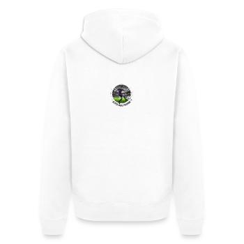 Glitch Goal Machine - Unisex Premium Bio Zip Hoodie - Weiß - Hinten - Thijin (182cm)