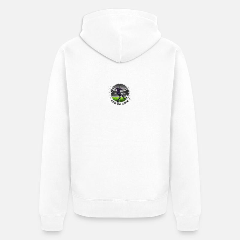 Machine à buts à glitch - Veste à capuche bio Premium Unisexe - blanc