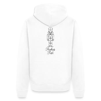 Frohes Fest traditioneller Nussknacker - Unisex Premium Bio Zip Hoodie - Weiß - Hinten - Thijin (182cm)