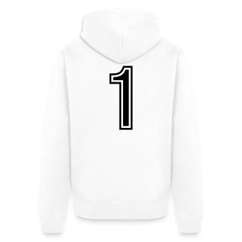 1 Symbole numérique - Veste à capuche bio Premium Unisexe - blanc - Dos - Thijin (182cm)