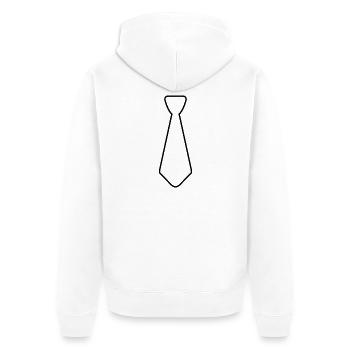 Unentschieden - Unisex Premium Bio Zip Hoodie - Weiß - Hinten - Thijin (182cm)