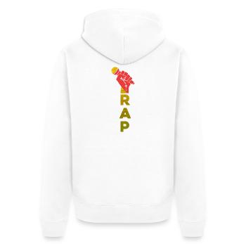 Emblème du micro RAP Fist - Veste à capuche bio Premium Unisexe - blanc - Dos - Thijin (182cm)