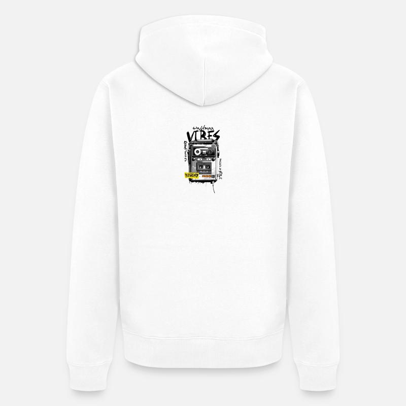 Graffiti de cassette rétro - Veste à capuche bio Premium Unisexe - blanc