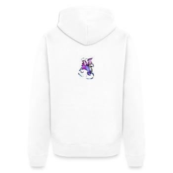 Farbige Spiral- und Fächerkunst - Unisex Premium Bio Zip Hoodie - Weiß - Hinten - Thijin (182cm)