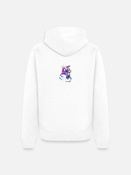 Farbige Spiral- und Fächerkunst - Unisex Premium Bio Zip Hoodie - Weiß