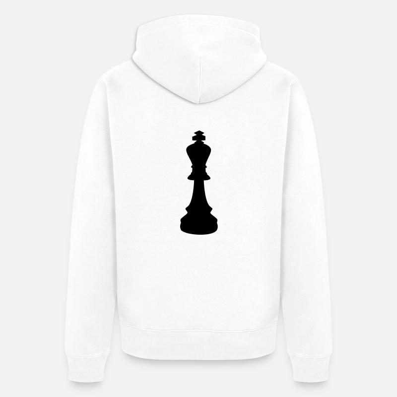 Roi d'échecs - Veste à capuche bio Premium Unisexe - blanc