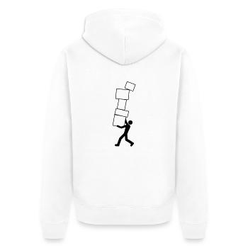 removal - Veste à capuche bio Premium Unisexe - blanc - Dos - Thijin (182cm)