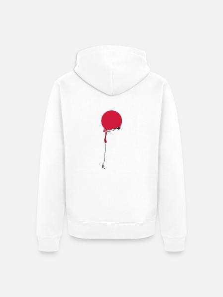 Red point climbing - Unisex Premium Organic Zip Hoodie - white