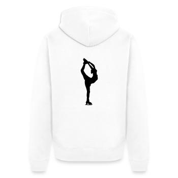 Figure skater - Unisex Premium Bio Zip Hoodie - Weiß - Hinten - Thijin (182cm)