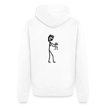 Hebamme - Unisex Premium Bio Zip Hoodie - Weiß - Hinten - Thijin (182cm)