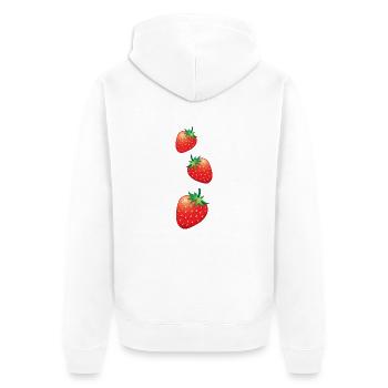 3 fraises descendant - Veste à capuche bio Premium Unisexe - blanc - Dos - Thijin (182cm)