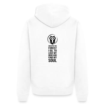 GOWILD - Into the forest Owl - Unisex Premium Organic Zip Hoodie - white - Back - Thijin (182cm)