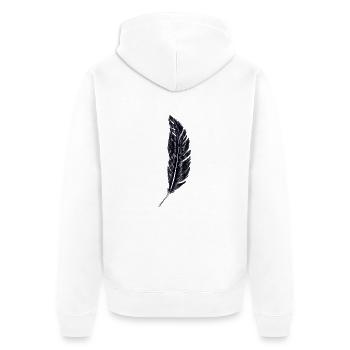 Feder - Unisex Premium Bio Zip Hoodie - Weiß - Hinten - Thijin (182cm)