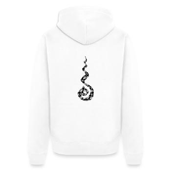 Feuer Schlange - Unisex Premium Bio Zip Hoodie - Weiß - Hinten - Thijin (182cm)