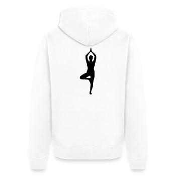 Yoga Silhouette - Veste à capuche bio Premium Unisexe - blanc - Dos - Thijin (182cm)