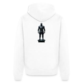 Dark Knight Armor Warrior Silhouette - Unisex Premium Organic Zip Hoodie - white - Back - Thijin (182cm)