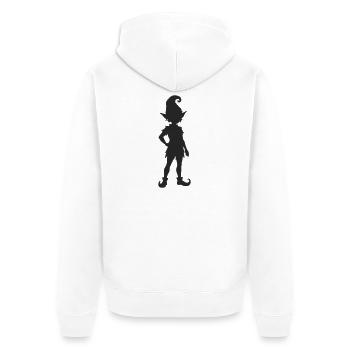 elfe - Unisex Premium Bio Zip Hoodie - Weiß - Hinten - Thijin (182cm)