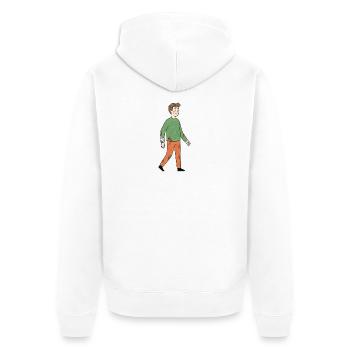 Héros blessé cartoon - Veste à capuche bio Premium Unisexe - blanc - Dos - Thijin (182cm)