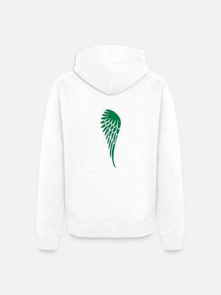 fluegel_rechts - Unisex Premium Bio Zip Hoodie - Weiß