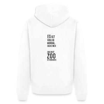 Pinguin aus dem Zoo Vogel Kuscheltier Antarktis - Unisex Premium Bio Zip Hoodie - Weiß - Hinten - Thijin (182cm)
