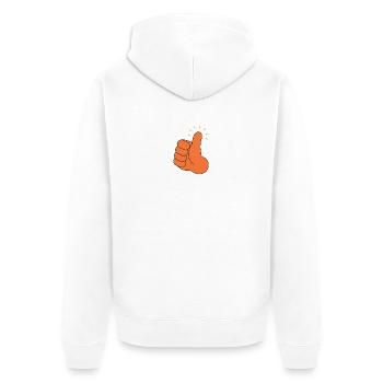 Daumen-in-L-Luft-T-Shirt-Geschenk-Humor - Unisex Premium Bio Zip Hoodie - Weiß - Hinten - Thijin (182cm)
