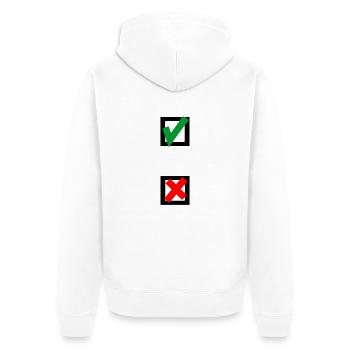 Croix, le choix, sélectionnez - Veste à capuche bio Premium Unisexe - blanc - Dos - Thijin (182cm)