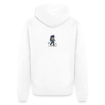 Astronaut over mountains and stars - Unisex Premium Organic Zip Hoodie - white - Back - Thijin (182cm)